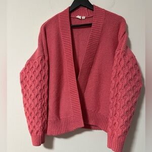 GAP Coral Chunky Mix-Knit Cardigan Sweater